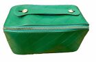 New ListingGreen Expandable Makeup Bag, Large Capacity Cosmetic Bag, Travel Case PU Leather