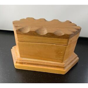 Small Vintage Handmade Wood Trinket Box