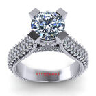 3.21 Ct Vvs /Ice Blue White Moissanite Diamond Silver Engagement RING Size 7