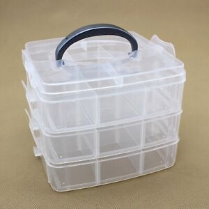 3 Layers Plastic Jewelry Bead Storage Box Container Organizer Case Craft 150mm
