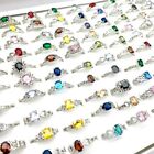Wholesale 50pcs Fashion Rings For Women Rhinestone Zircon Jewelry Party Gifts