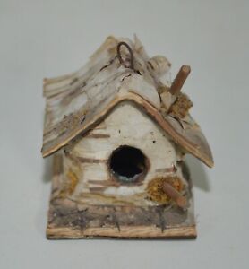 Vintage Primitive Wood Birdhouse Handmade Country Cabin Decor 1.25