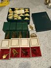 Lot Of 22 Danbury Mint Limited Edition Christmas Ornaments (Gold)  3D Vintage