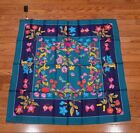 Vintage Gucci Flowers And BUTTERFLIES  Silk Scarf 33”x 33