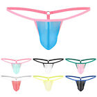 Men's See Through Thongs Underwear Stretchy Low Rise T-back G-string Underpants