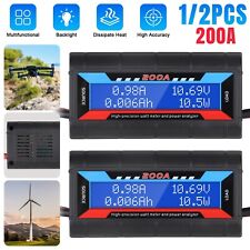 2X LCD Display DC Digital Monitor Meter Voltage Current Power Analyser 60V 200A