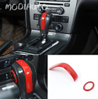 Fit For Ford Mustang 2010-2014 RED ABS car interior Gear shift knob cover Trim  (For: Ford Mustang GT)