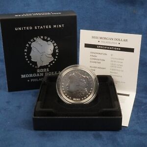 2021- P- U.S. Mint Morgan Dollar Philadelphia Mint in Box w COA- Free Ship USA