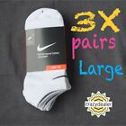 Nike Everyday Plus Lightweight Training No-Show Socks WHITE 3 Pairs Large 8-12