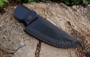GENUINE BLACK LEATHER HAND CRAFTED BELT SHEATH HOLSTER FIXED BLADE KNIFE