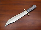 Rody Stan CUSTOM HAND MADE CLIP POINT D2 BLADE BOWIE HUNTING KNIFE - BRASS GUARD