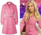 4K New Gucci 2017 Pink Belted Trench Coat 40 42 44 4 6 8 Jacket GG Logo Top M