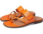 Vionic Julep Sandals Leather Slip On Buckle Flats Marmalade Orange Size 9 NEW