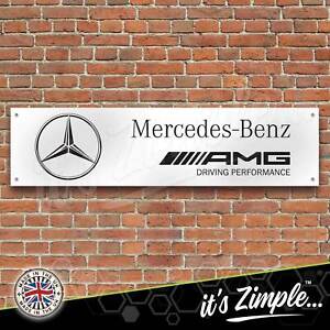 Mercedes Benz AMG Banner Garage Workshop Sign Printed PVC Trackside Display