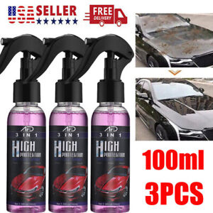 3*100ml 3 in 1 Free High Protection Quick Car Ceramic Coating Spray Hydrophobic