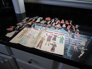 1942 Chicago Tribune Paper Doll and Outfits, Lot of 55 Pieces