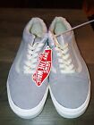 NWT Vans Old Skool Cozy Hug Sherpa Lined Suede Shoes Drizzle Gray/White Mens 6.5
