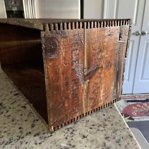 Antique Du Pont Black Pellet Powder Wood Crate Box No. 4 I.C.C.-14 Ammo Vintage