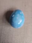 Vintage Polished Light Blue Alabaster Marble Stone Egg