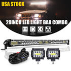 22 inch LED Light Bar Flood Spot Combo For Jeep Offroad + 2x 4