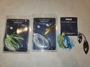 LOT OF 3 SPINNER Bait Fishing Lure 3/8 oz Tandem Blade & Double Willow NEW