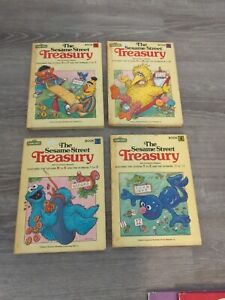 The Sesame Street Treasury Complete 1-4 Volume Book Set Vintage 1979 Hard Cover