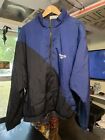 Vintage Reebok Embroidered Windbreaker Sz L Jacket Nylon Blue 90s Shaq Logo