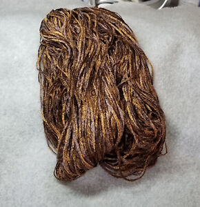 Yarn Chenille Burnished Browns & Gold #2 Weight, Soft Rayon Loc 17