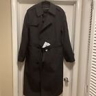 NEW DLA Garrison Collection Black Trench Coat Military Zipout Liner Sz 40 L