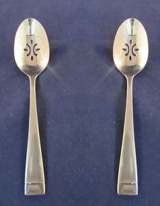 SET OF TWO - Oneida Stainless Flatware MERCER (Satin) Slotted Serving Spoons NEW