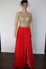 Beautiful Red And Gold Embroidered Gown Bridal Prom Dress Size 6