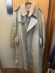Burberry’s Of London Burberry Vintage Mens 48 Extra Long Trench Coat With Liner
