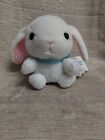 Amuse Pote Usa Loppy Rabbit Plush  Bunny, japan Claw White Pink , blue ribbon