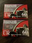 New ListingTWO (2) Maxell UR 60 Minute Blank Cassette Tapes Normal BIAS, NEW SEALED