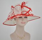 Church Kentucky Derby Carriage Tea Party Wedding Wide Brim Sinamay Hat 12 Colors