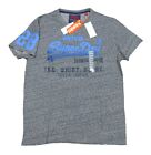 Superdry Men's Flint Grey Grit Shirt Shop Fade Graphice Crew-Neck T-Shirt