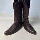 Vintage Dan Post Men’s Cowboy Boots Burgundy Size 10.5D Leather Western #16773