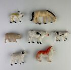 Vintage JA-RU Farm Animal Toy Figures - Sheep, Collie, Horse, Cow, Pig, Goat