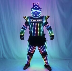 LED Robot Costume Rainbow small Suits -Included Laser Gloves included shipping