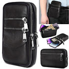 Men Cell Phone Pouch Belt Waist Bag Real Leather Loop Holster Case Wallet Cover