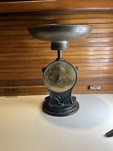 SALTER’S IMPORTED FAMILY SCALE NO. 50 Brass Face Cast Iron Body 7 POUND by 1/2OZ