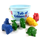 Tub of Critters Rubber Zoo Animals Bath Toys West Germany Vintage 1-3 In (7 Pcs)