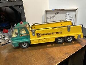 Vintage Pressed Steel Structo Power & Light Electric Company Bucket Truck USA