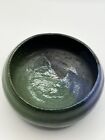 Small Homemade Glazed Pottery Bowl Green Blue