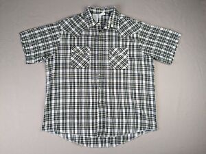 Western Frontier Shirt Adult Extra Large Plaid Short Sleeve Button Up