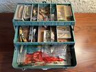 Vintage Simonsen Tackle Box full of vintage fishing lures and accessories
