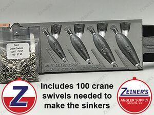 3150 New Do It Trolling Sinker Mold w/#7 Crane Swivels - 3/4 to 2 oz sizes