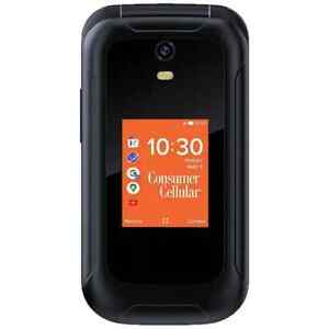 NEW IRIS Flip - 8GB - Black (Consumer Cellular) Prepaid 4G LTE Flip Cell Phone