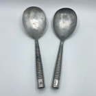 Vintage Aluminum Ice Cream Scoop Spoons Ribbed Handle Set of 2