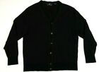 HART SCHAFFNER MARX Men's Cardigan Sweater Sz XL Brown V-Neck 100% Merino Wool